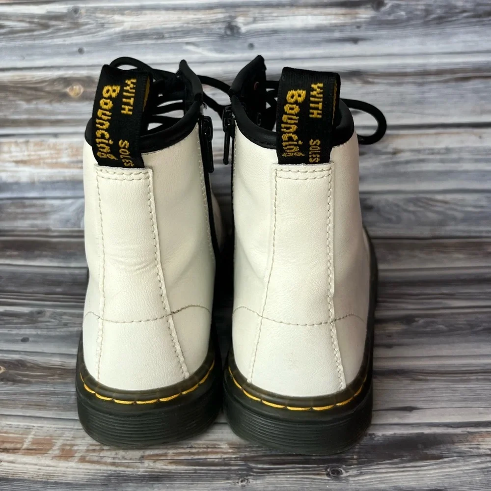 Dr.Martens Kids' Zavala White Combat Lace Up Boot